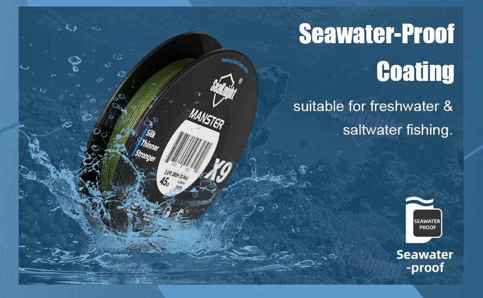 SeaKnight 9-Strang-Schnur 300M Süßwasser-Salzwasser PE Geflochtene Angelschnüre Marke X9 Serie Wasserbasierte Färbetechnologie – Detail 10
