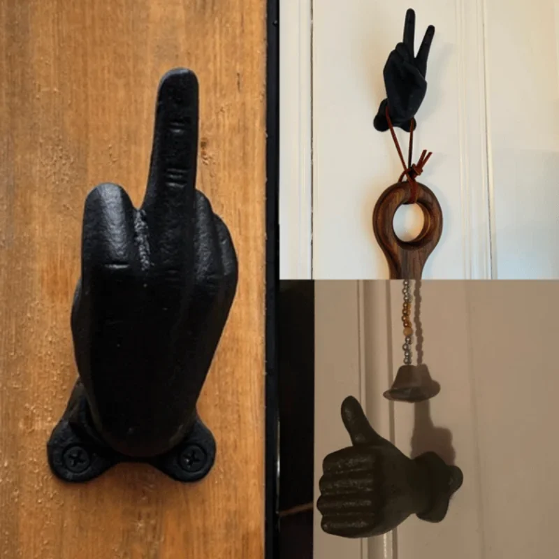 

Funny Finger Hook Resin Peace Finger Hooks Creative Scissor Hands Thumb Hooks Wall Mounted Thumb Hooks