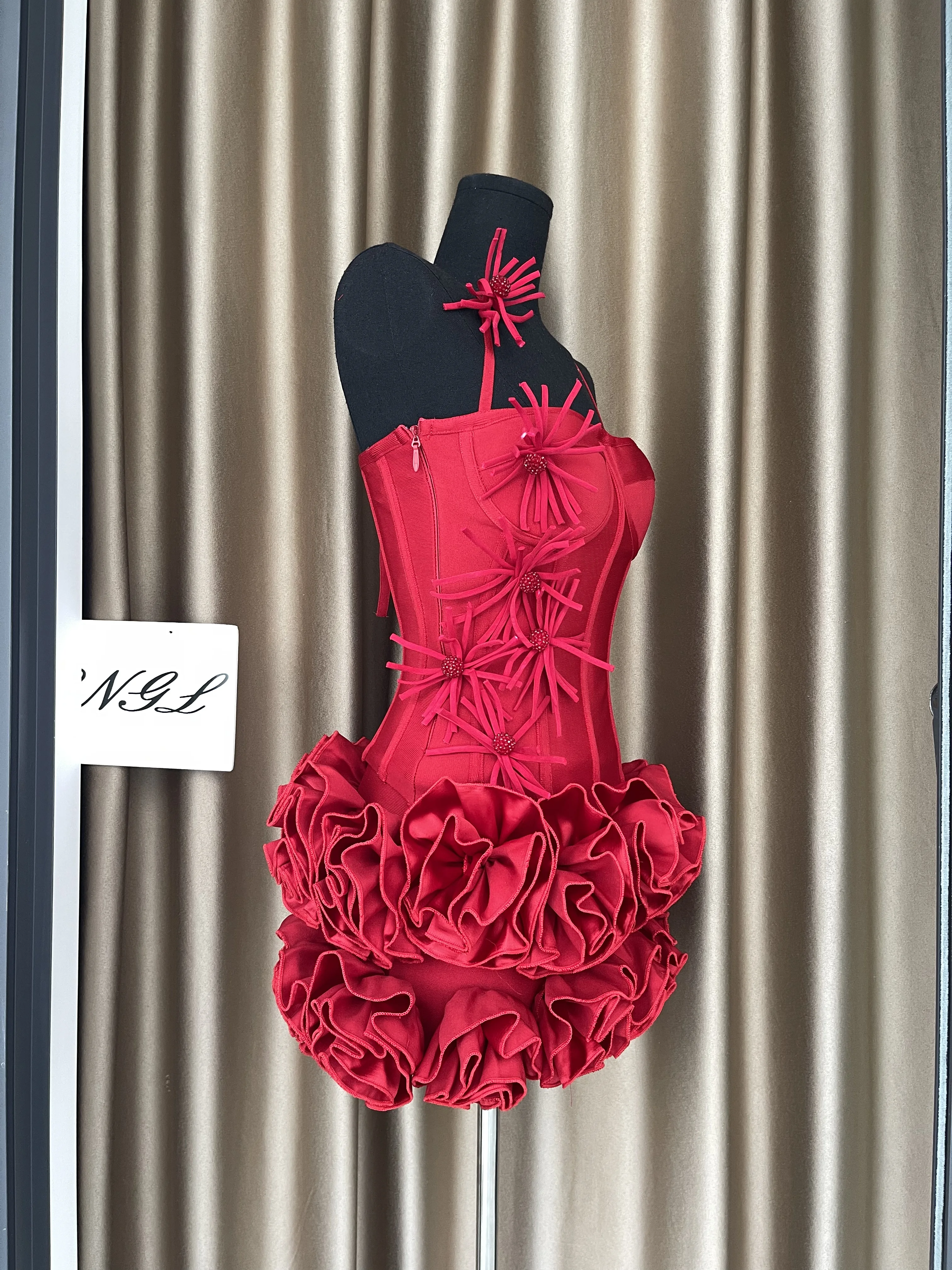 المرأة الأزهار تنورة قطعتين ضمادة مجموعة مثير الرسن الديكور مشد التنانير العليا الدانتيل متابعة الدعاوى المشاهير حفلة كوكتيل الزي #3