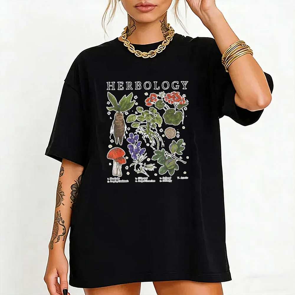 Herbology Plants Garden Magic Mushroom T Shirt Mandrake Mushroom Witchy Nature Shirt Men Women Cotton Streetwear Casual Tops