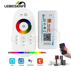 RGB Tuya Controller DC 5-24V 18A Smart WiFi APP Voice Dimmer and RF 2.4G wireless Remote Control for PWM LED Strip light Dimming