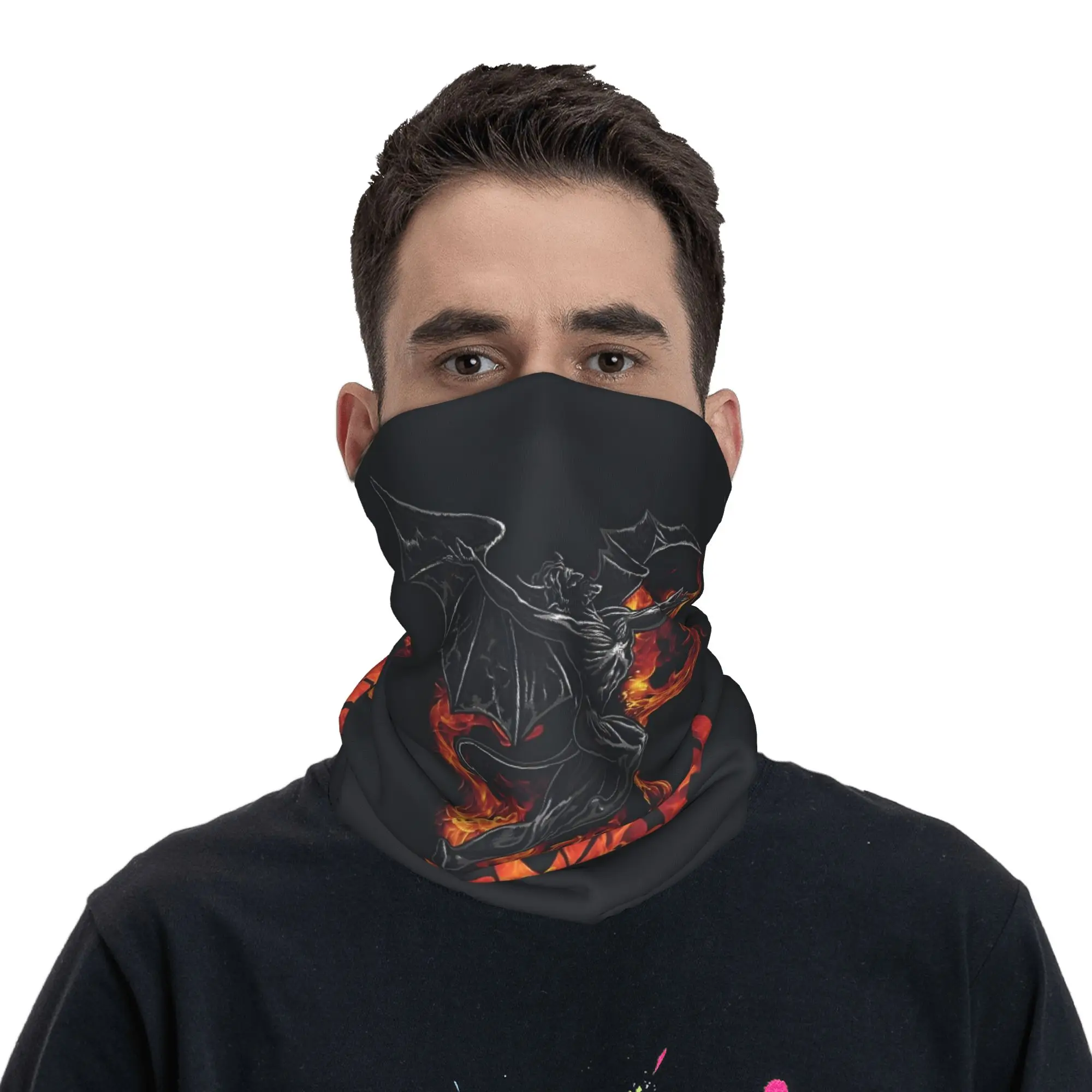 Custom S-Sabbathed Heavy Metal Neck Gaiter Women Men UV Protection Winter Rock Metal Music Bandana Scarf for Hiking