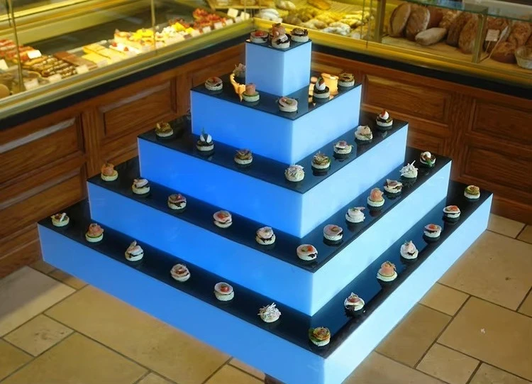 Pyramid Shape Acrylic Display Wedding Cake Stand