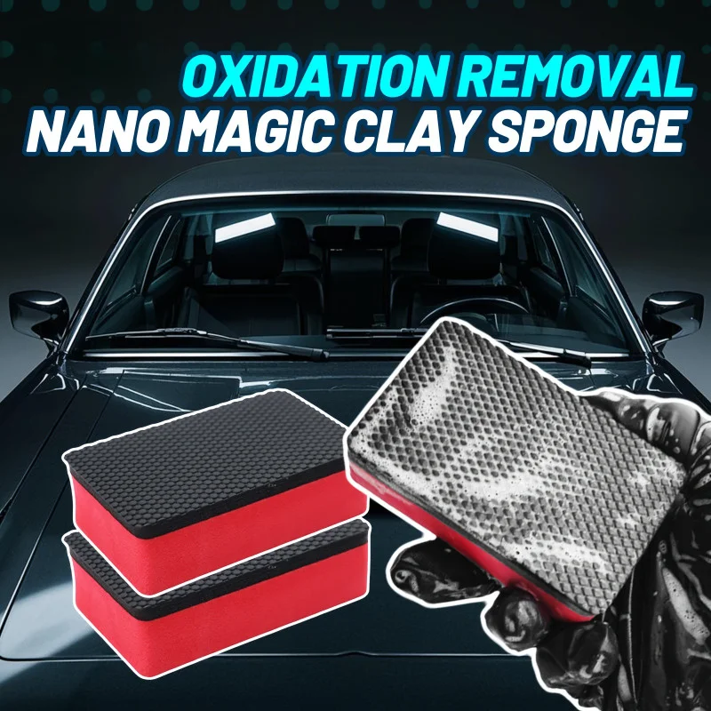 1~3 Esponjas de Arcilla Mágica Nano para Auto y Múltiples Superficies, Esponja Natural con Espuma Amortiguadora, Esponja Antideslizante de EVA para Lavado de Autos