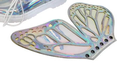 Butterfly Wings Bling Shoes Decorations Women Boots Decor