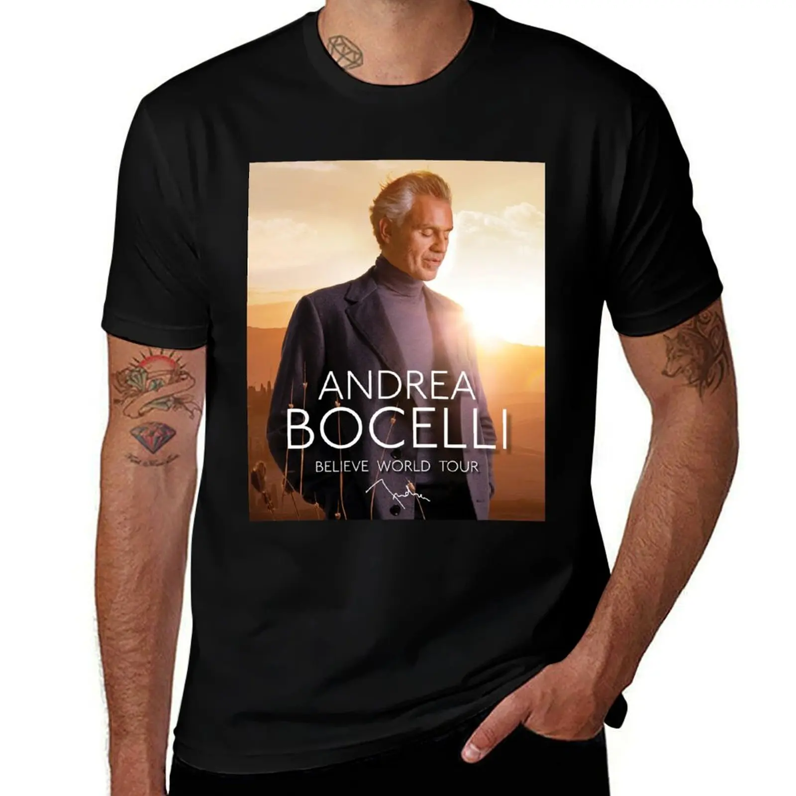Andrea Bocelli Believe World Tour with Signature T-Shirt t shirts with prints T-Shirt