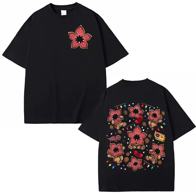 Eddie munson o demogorgon camiseta das mulheres dos homens cannibal flor monstro gráfico t camisa de algodão de alta qualidade streetwear