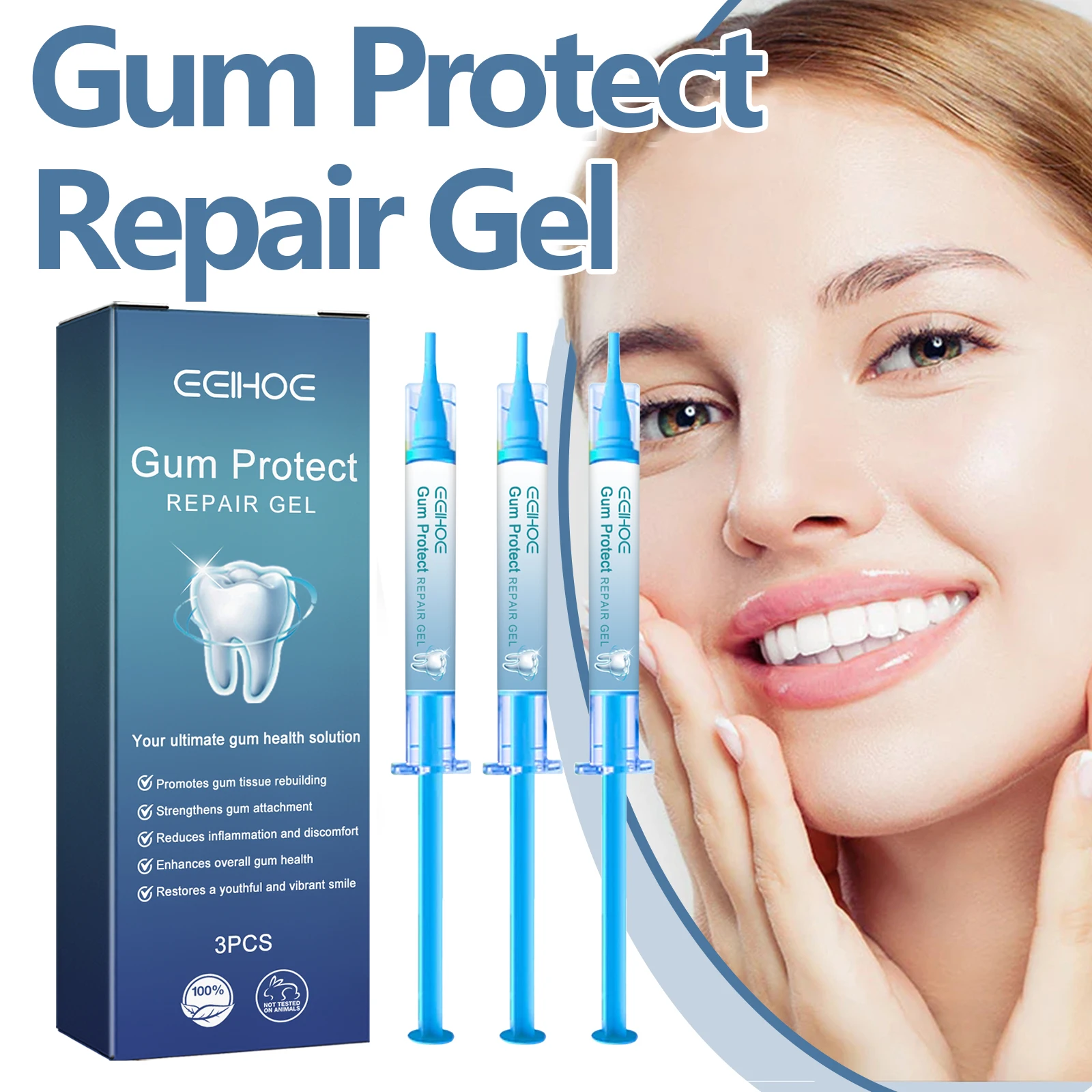 Paquete de 2 Gel de reparación Dental alivia las enlucas y reduce el mal aliento limpieza profunda de la suciedad de los dientes cuidado de las encías Gel para el cuidado del aliento fresco