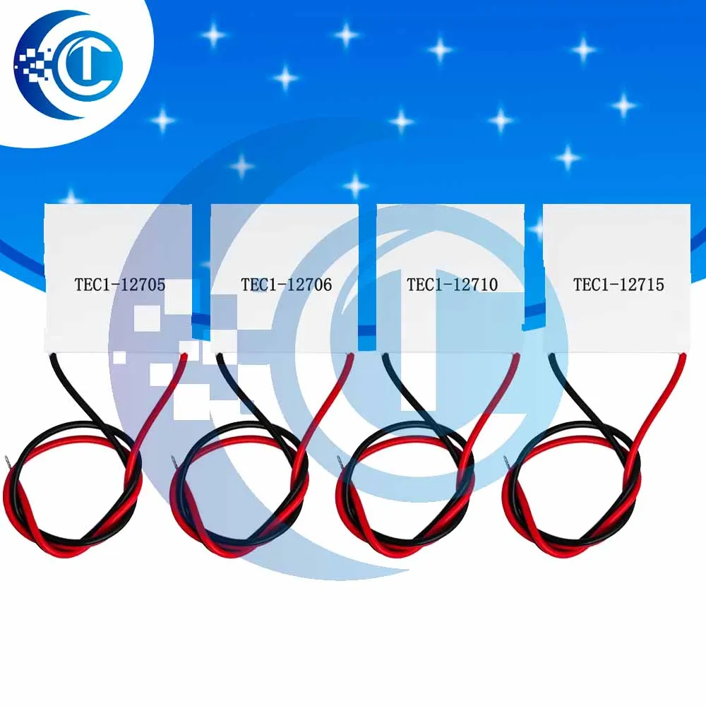 40×40mm TEC1 Series Thermoelectric Cooler Peltier Module, Semiconductor Refrigeration Cooling Plate