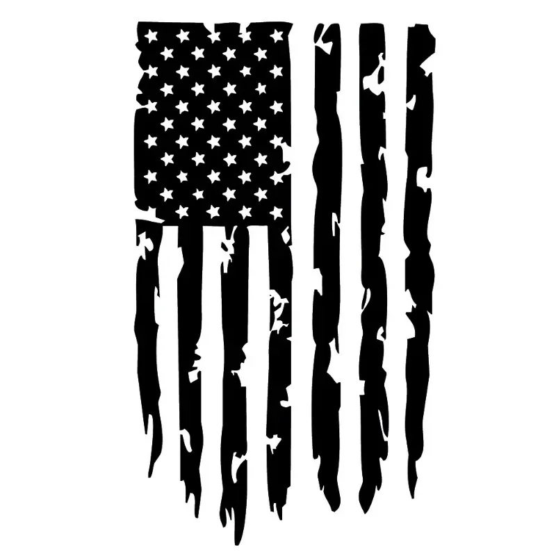 1pc American Flag Design Car Sticker Self-adhesive Vinyl Decals Truck Tailgate Car Accessories Scratch Covering Decoration