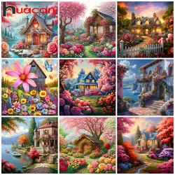 Huacan New Arrivals Diamond Painting Landscape House 5d Diy Drill Mosaic Flower Home Decorative Rhinestone Pictures Craft Kit