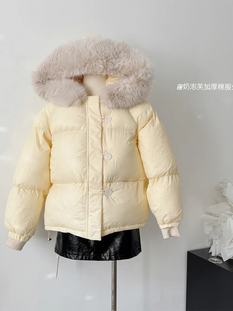 Women\'s Yellow Jacket Coat Vintage Long Sleeve Thicken Hoodies Overcoat Harajuku Thicken Warm Padded Jacket Winter Clothes 2024