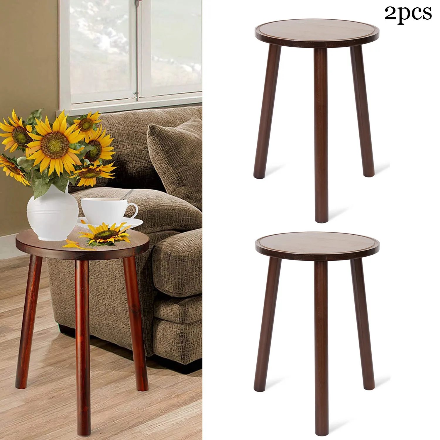 

2 шт. Подставки для растений в стиле середины века, высокие, деревянные, для дома, декоративные