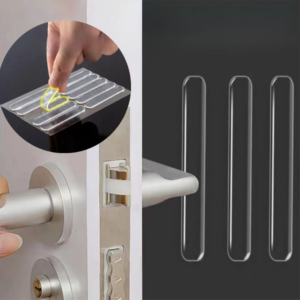 4/8/10pcs No Punching Silicone AntiCollision Door Stickers Transparent Wall Protection Pad Home Furnishing Protect Tools