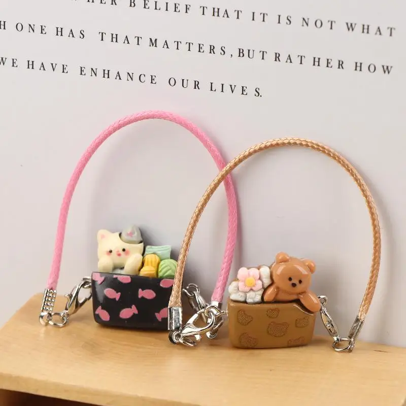 5/10 Pezzi Mini Borsa per Bambole, Accessori per Collo di Bambole, Ciondolo Decorativo per Casa delle Bambole, Giocattoli Fai-da-Te per Vestire le Bambole