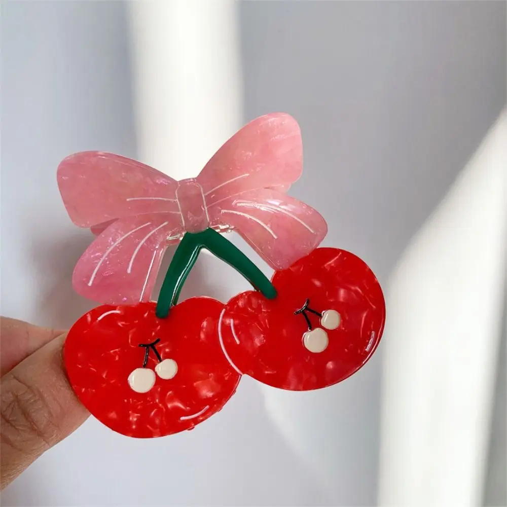 

Hair Accessories Korean Style Cherry Hair Claw Cute Acetic Acid Fruit Gripper Red Sweet Geometry Shark Clip Girls