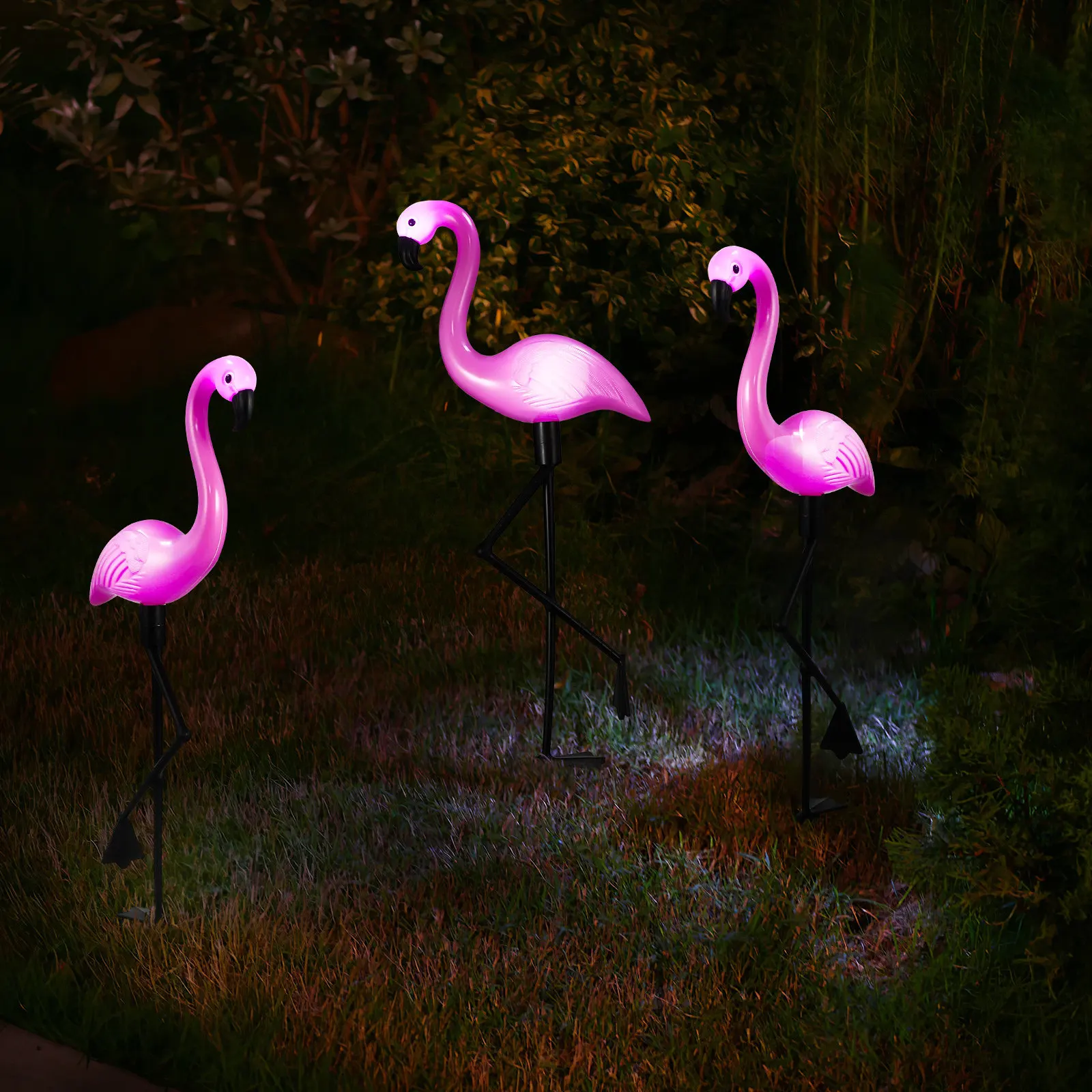 1 pcs Waterproof Solar Light Lamp Outdoor Garden LED Lights Halloween Christmas New Year Flamingo Solar Light Powered