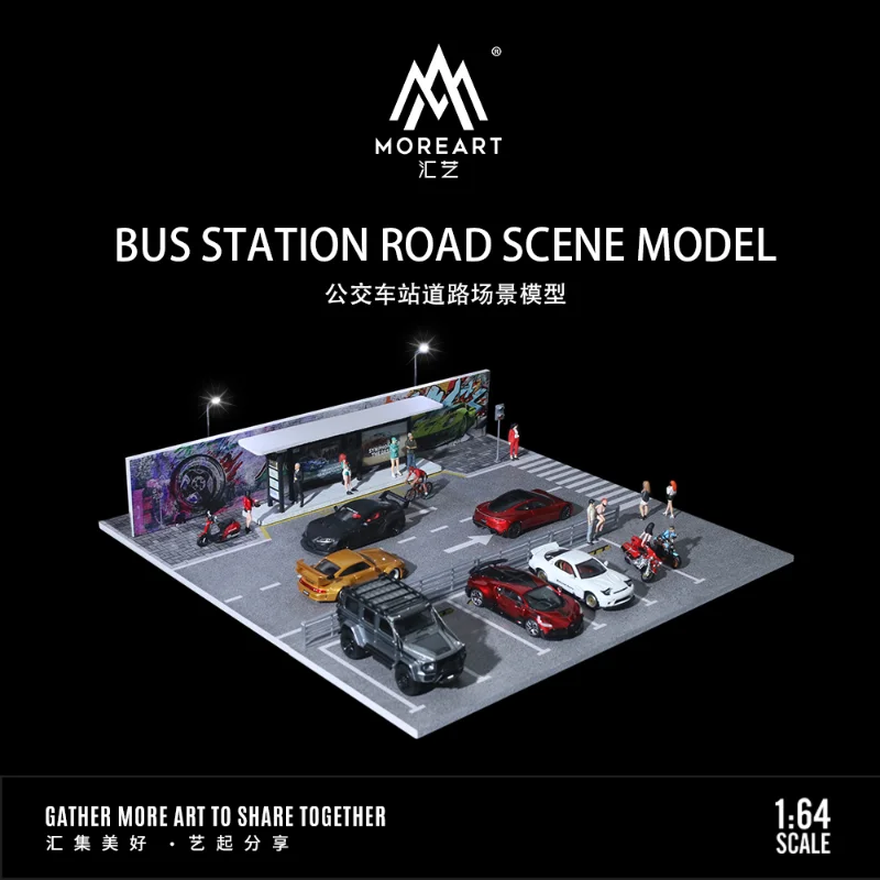 MoreArt 1:64 Bus stop road scene