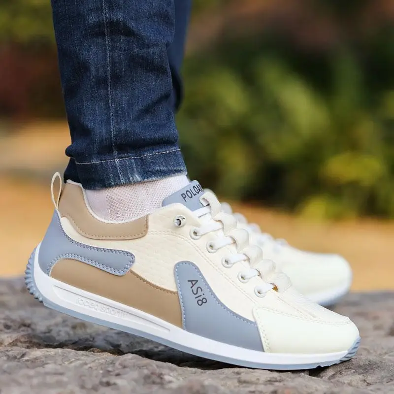 

Мужские повседневные легкие мягкие ботинки без шнуровки Sport oes с кожаной поверхностью, весна 202, модные для бега