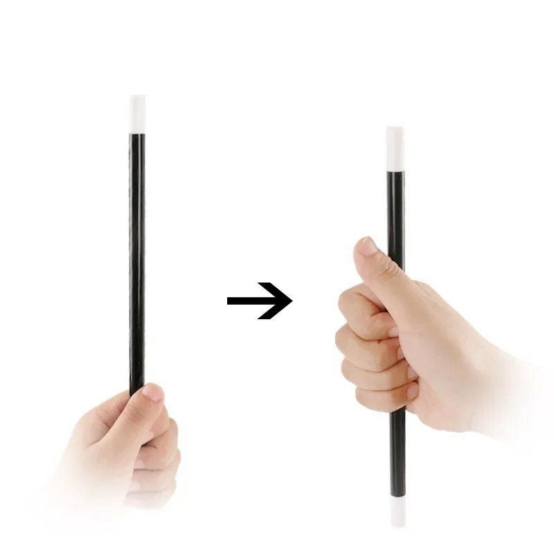 

Automatic Rise Magic Wand on Both Sides White Medium Black Beginners Learn Easy To Learn Street Performing Gifts for Children