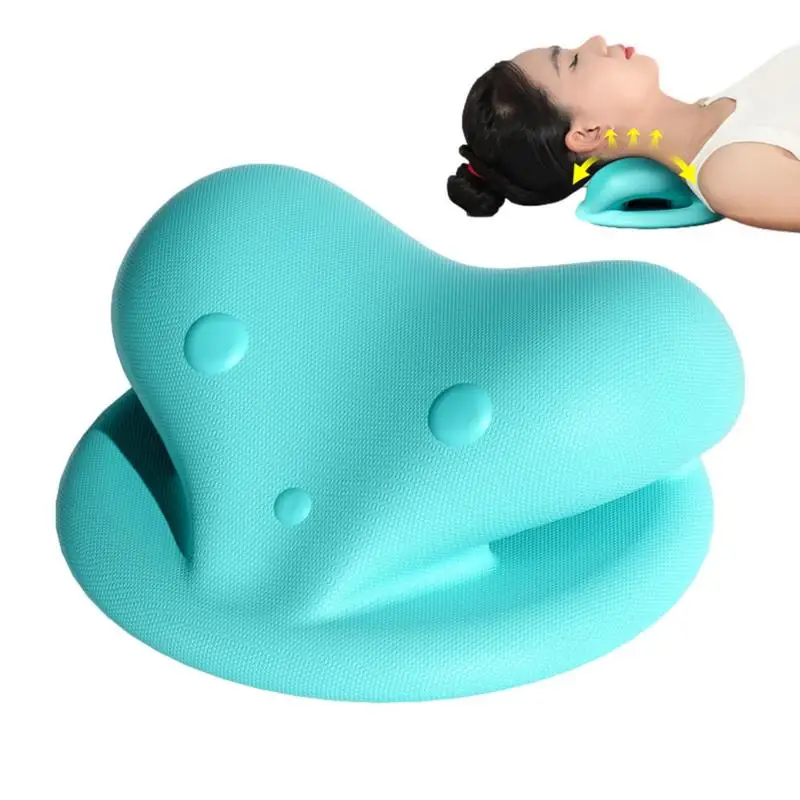 Neck Stretcher Pillow Neck & Shoulder Cervical Traction Pillow Relaxer Spine Alignment Elastic Muscle Relief Neck Tractions