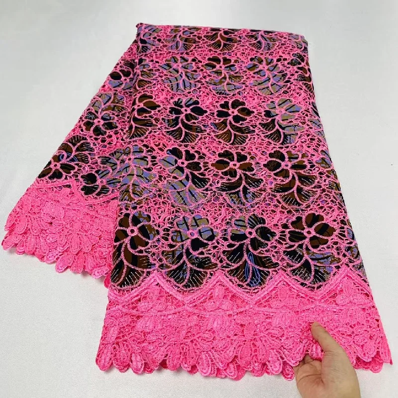 5 Y جودة عالية أنقرة النسيج الأفريقي الحقيقي جبر الدانتيل الشمع طباعة 100% القطن لينة Tissus التطريز لمواد الخياطة K80903 #2
