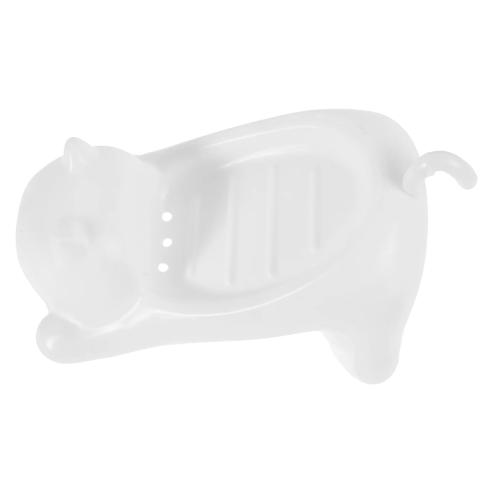

Creative White Cute Cat Soap Holder Self Draining Container ABS Plastic Bathroom Decor Novelty Shower Tray Rack Dish