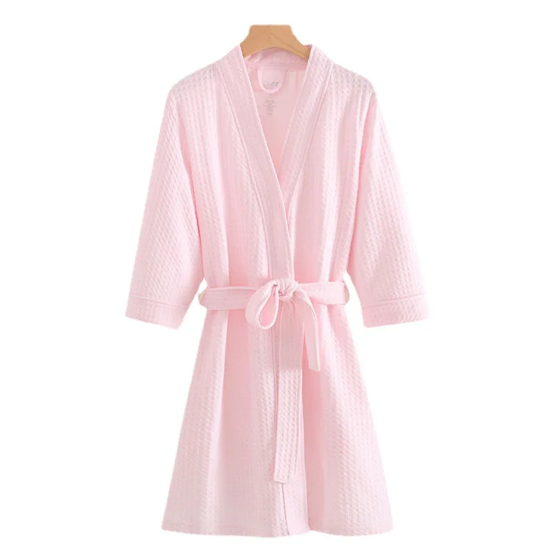 Nacht Trägt Nachthemden Weibliche Kimono Nachtwäsche Casual Peignoir Femme Neue Winter Herbst Bademantel Frauen Lose Waffel Morgen Robe