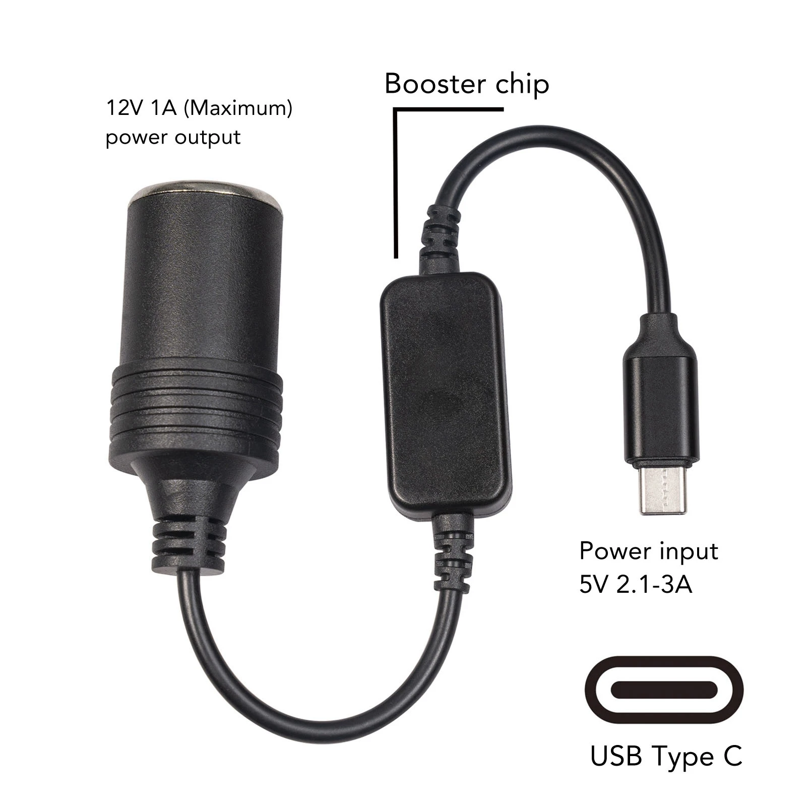 5V USB C To 12V Car Cigarette Lighter Power Adapter Convenient Car Electronics Supplies Male To Female for Electronic Dog