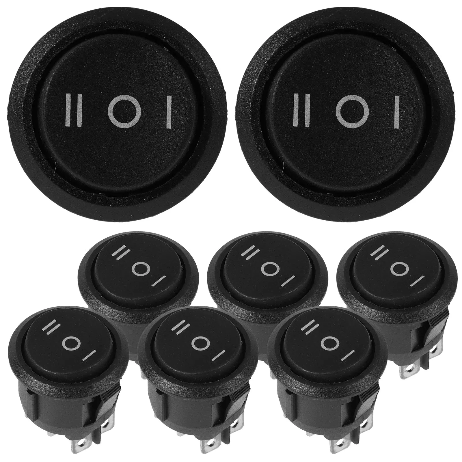 

8pcs Round Rocker Switch 3 Position Toggle for Auto Car Heavy Duty Boat Marine Appliances Control Panel Replacement