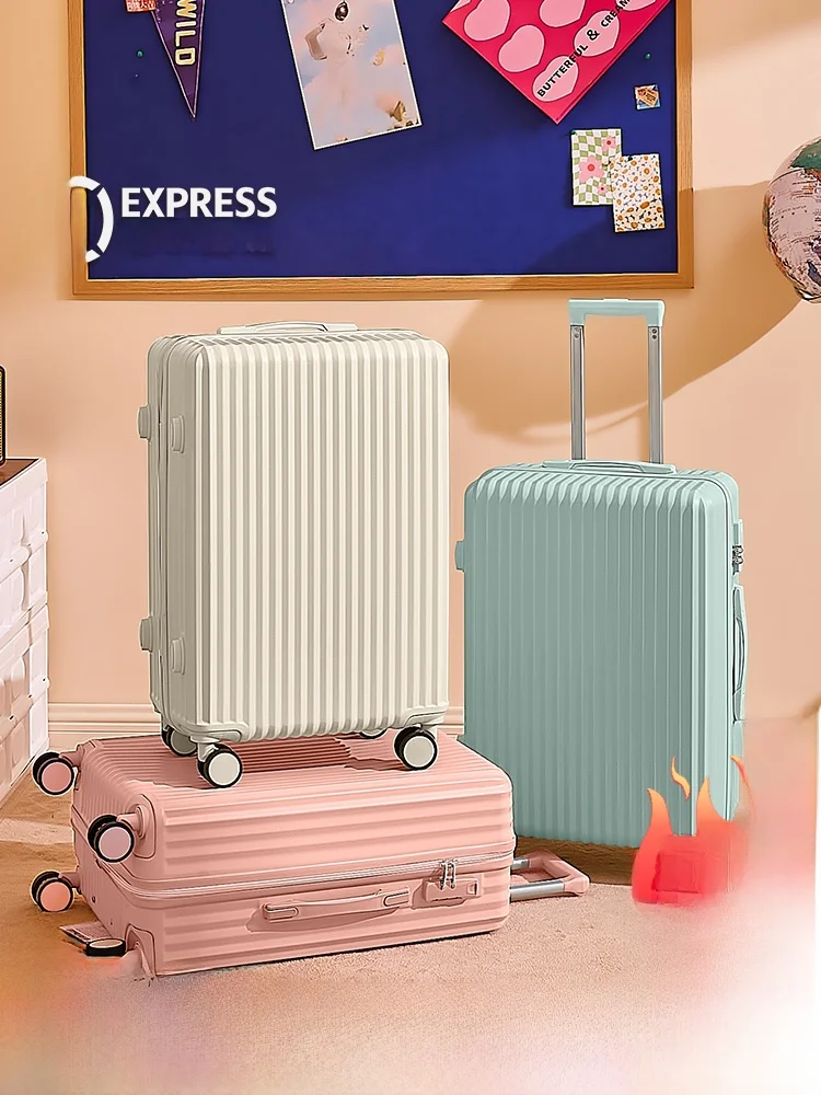 2024-new-fashion-20-inch-password-lock-luggage-carry-on-suitcase-travel-bag-for-men-and-women-lightweight-durable-with-puller