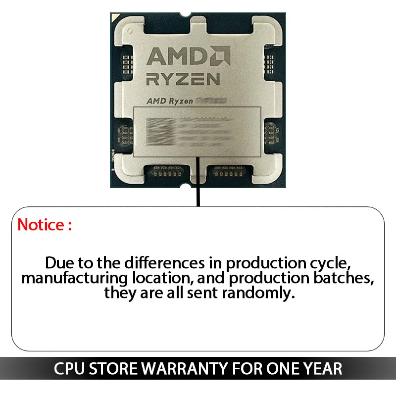 AMD R5 9600X Новый процессор Ryzen 5 9600X, 5,4 ГГц, 6 ядер, 12 потоков, 38 МБ, игровой кэш, 4 нм, TDP, 65 Вт, разъем AM5, игровой процессор Zen 5