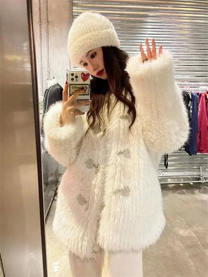 New Style Simple Fashionable Tuscan Super Immortal Style Popular Solid Color One Piece Thickened Knitted Coat Women\'s Lazy Style
