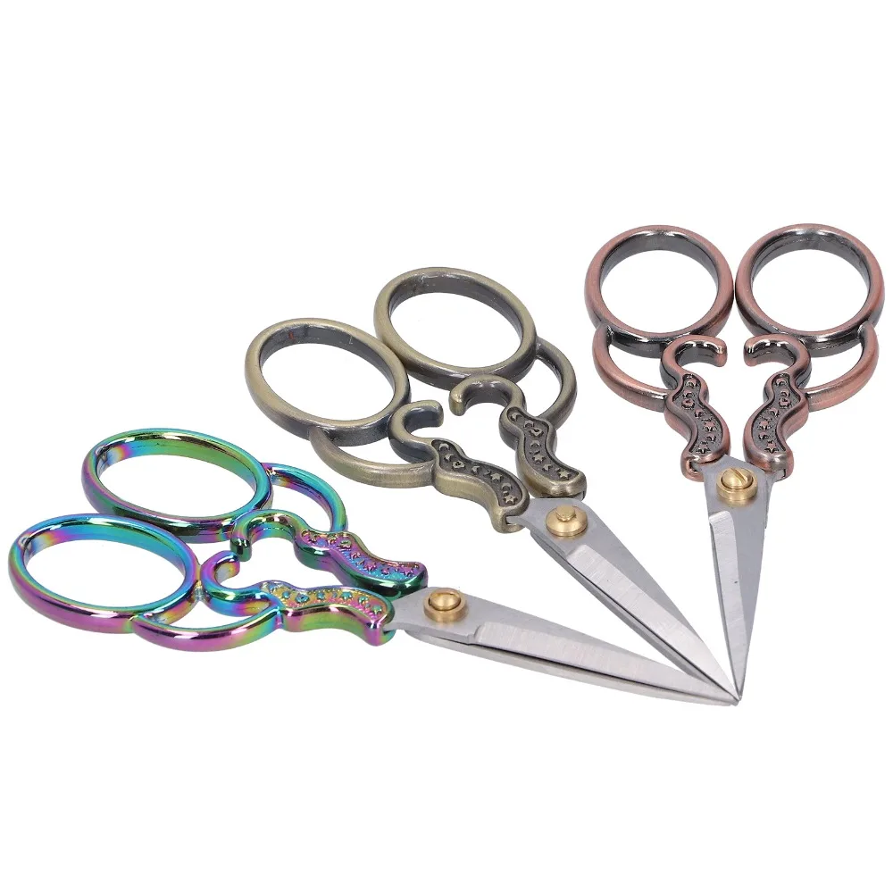 3pcs Stainless Steel Embroidery Scissors Straight Blades Decorative Handle Cutting Tool Threading Shears For Embroidery Thread