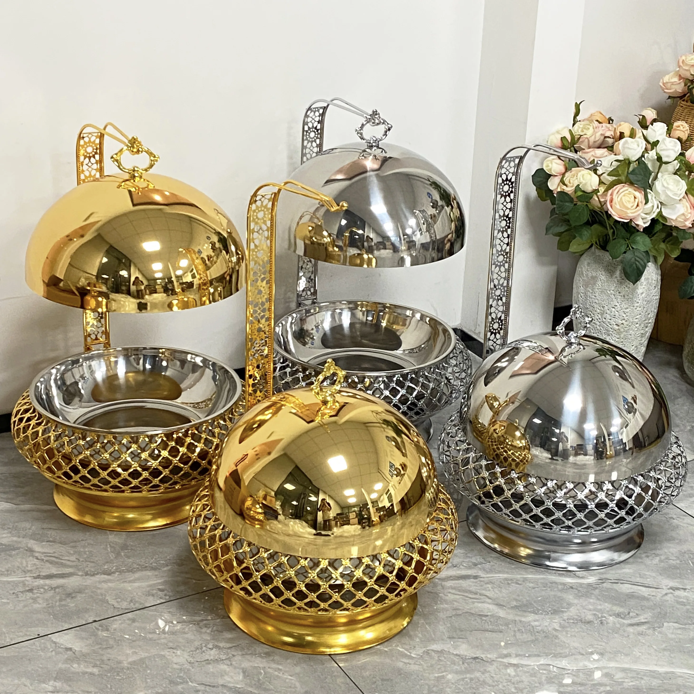 8L/10L Wedding Cheffing Stainless Steel Chef Food Warmers Chaffing Buffet Chafing Dish for Catering Equipment Serving Dish Set