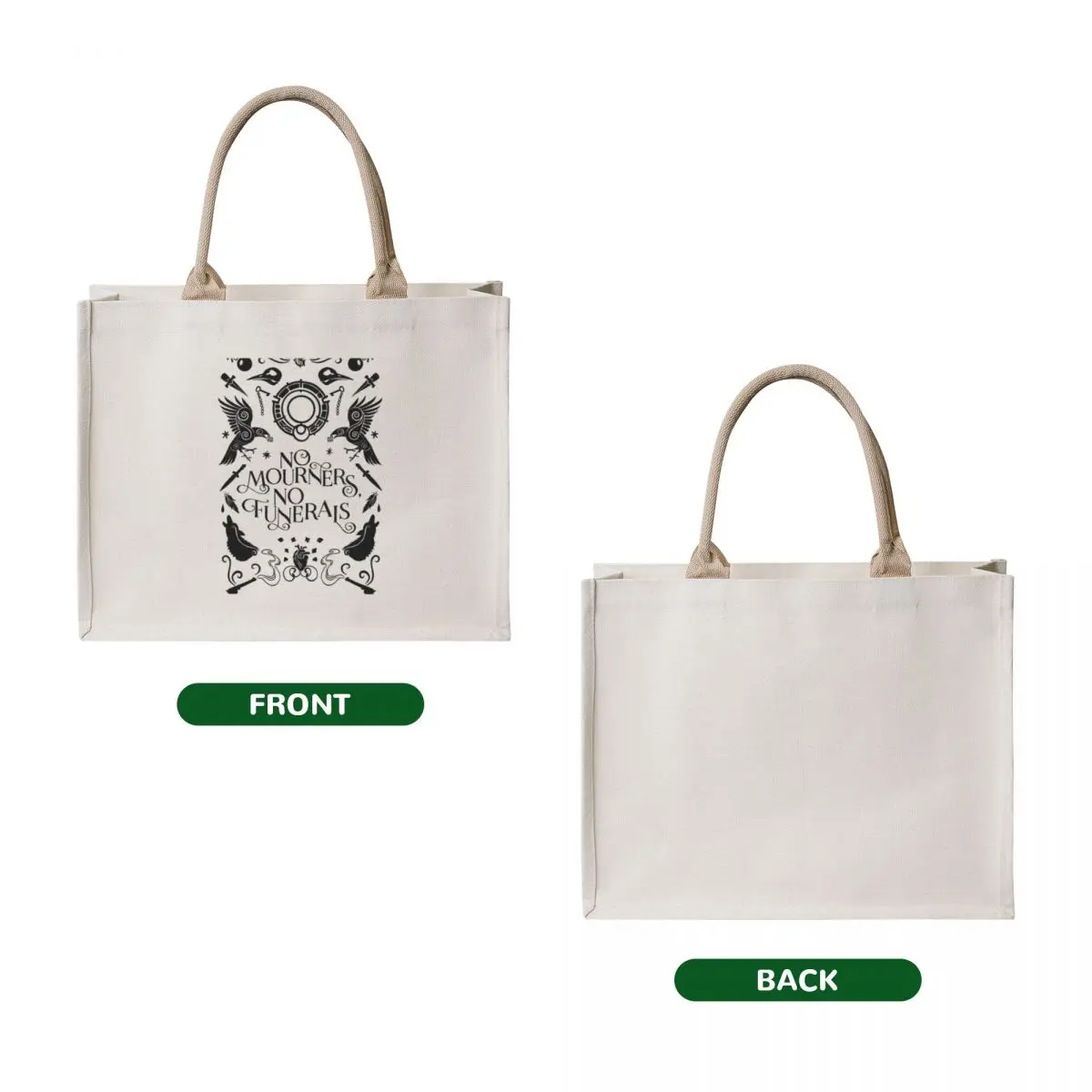 Six of crows no mourners no funerals Tote Bag free delivery bags Canvas tote bag custom