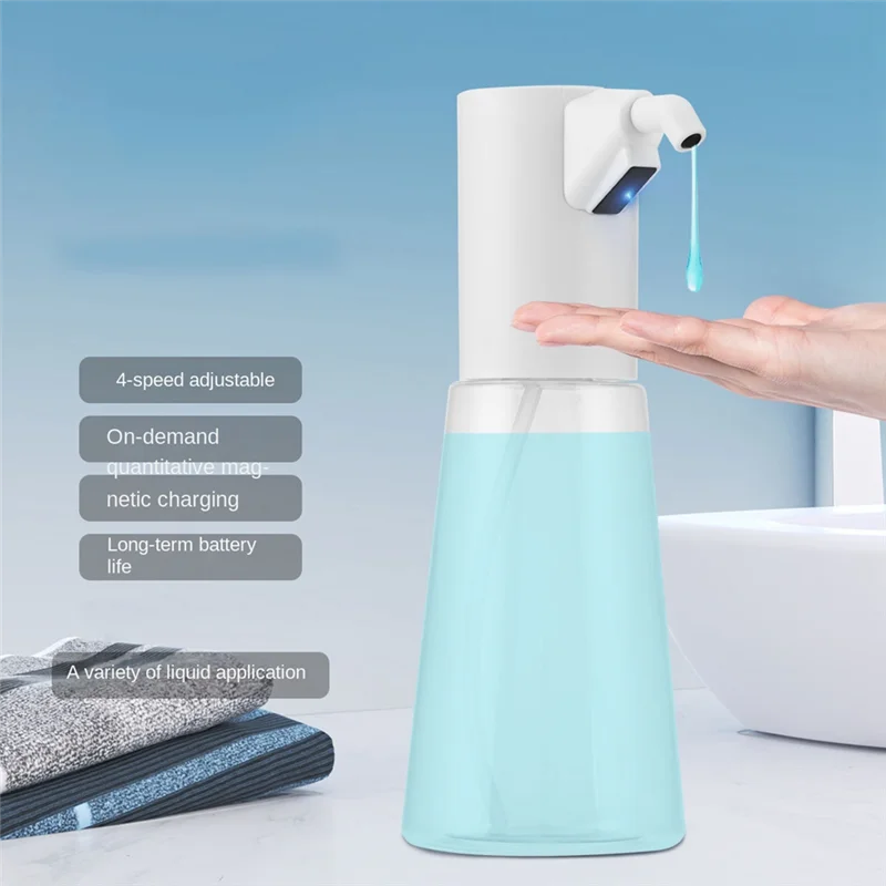 

J1UL1N Бесконтактный дозатор мыла Перезаряжаемый электрический насос для жидкого мыла Регулируемая передача Водонепроницаемый и герметичный дизайн