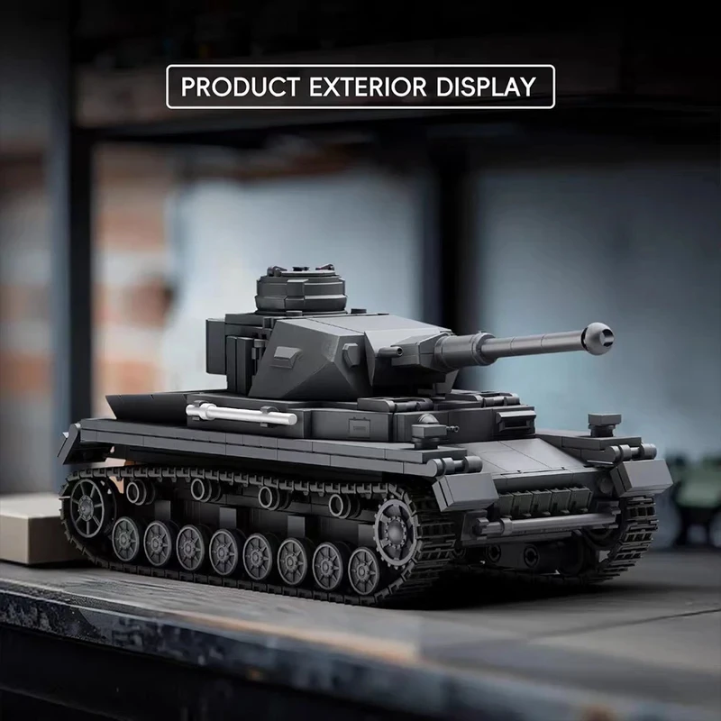 Panzer IV SdKfz 161 Medium Tank Model Building Blocks Assembly Bricks Toys Gifts for Kids