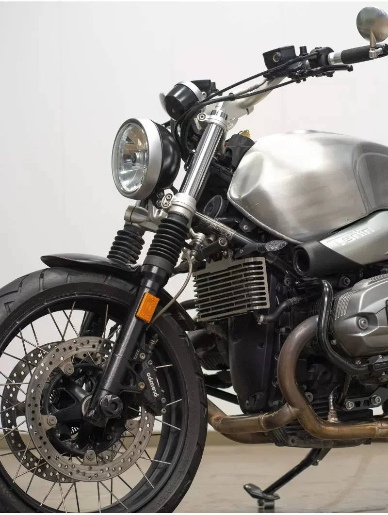 FOR RnineT Scrambler 304 Stainless Steel Engine Crash Bar with Aluminum Radiator Guard Vehicle Body&Exhaust Protection Accessory