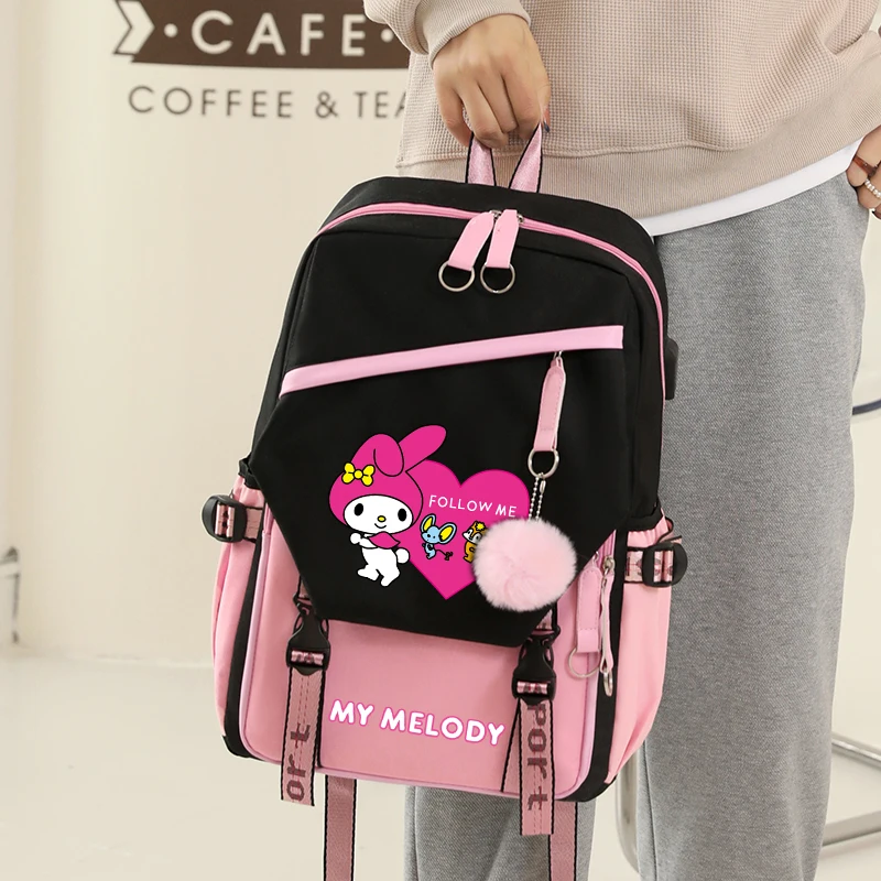 Anime My Melody Backpack Girl Boy Children Back To School Knapsack Student Teenagers Cartoon Rucksack Women Travel Bag Mochilas