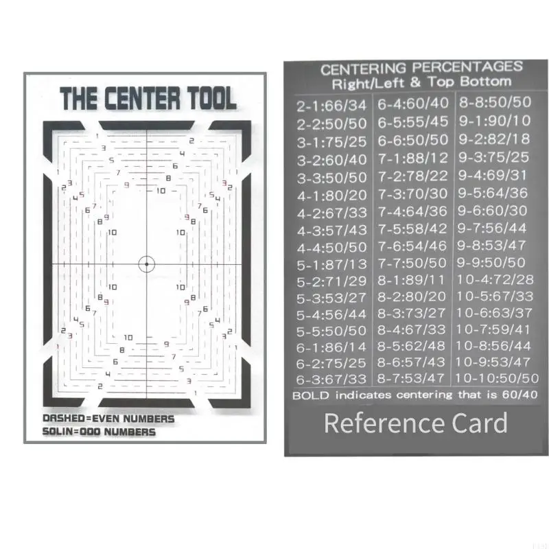 Trading Card Centering Tool with Alignment Board, Folding Viewer and Sleeves for Card Review, Grading Checks and F19E