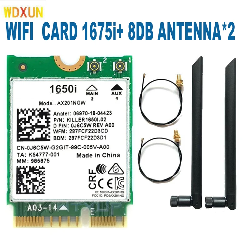 Killer 1650i AX ثنائي النطاق 2.4Gbps لاسلكي AX201 Wifi6 بطاقة AX1650i X201NGW 802.11AX/A/B/G/N BT 5.0 كمبيوتر محمول لنظام التشغيل Windows 10