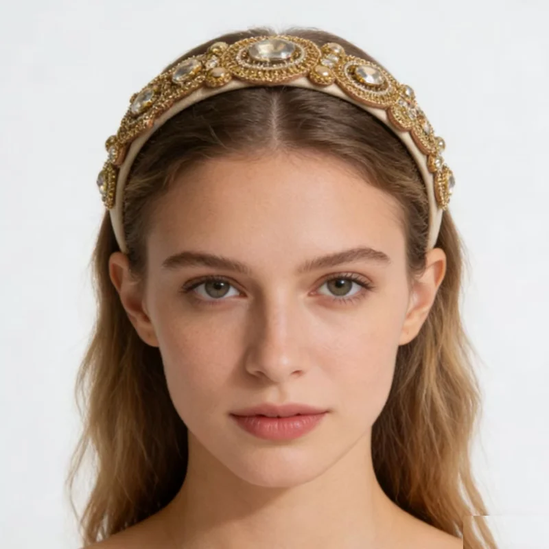 パーソナライズされたバロックヴィンテージラインストーンヘッドバンド女性エレガントな宴会パーティーヘアフープ高級ヘアアクセサリー女の子帽子