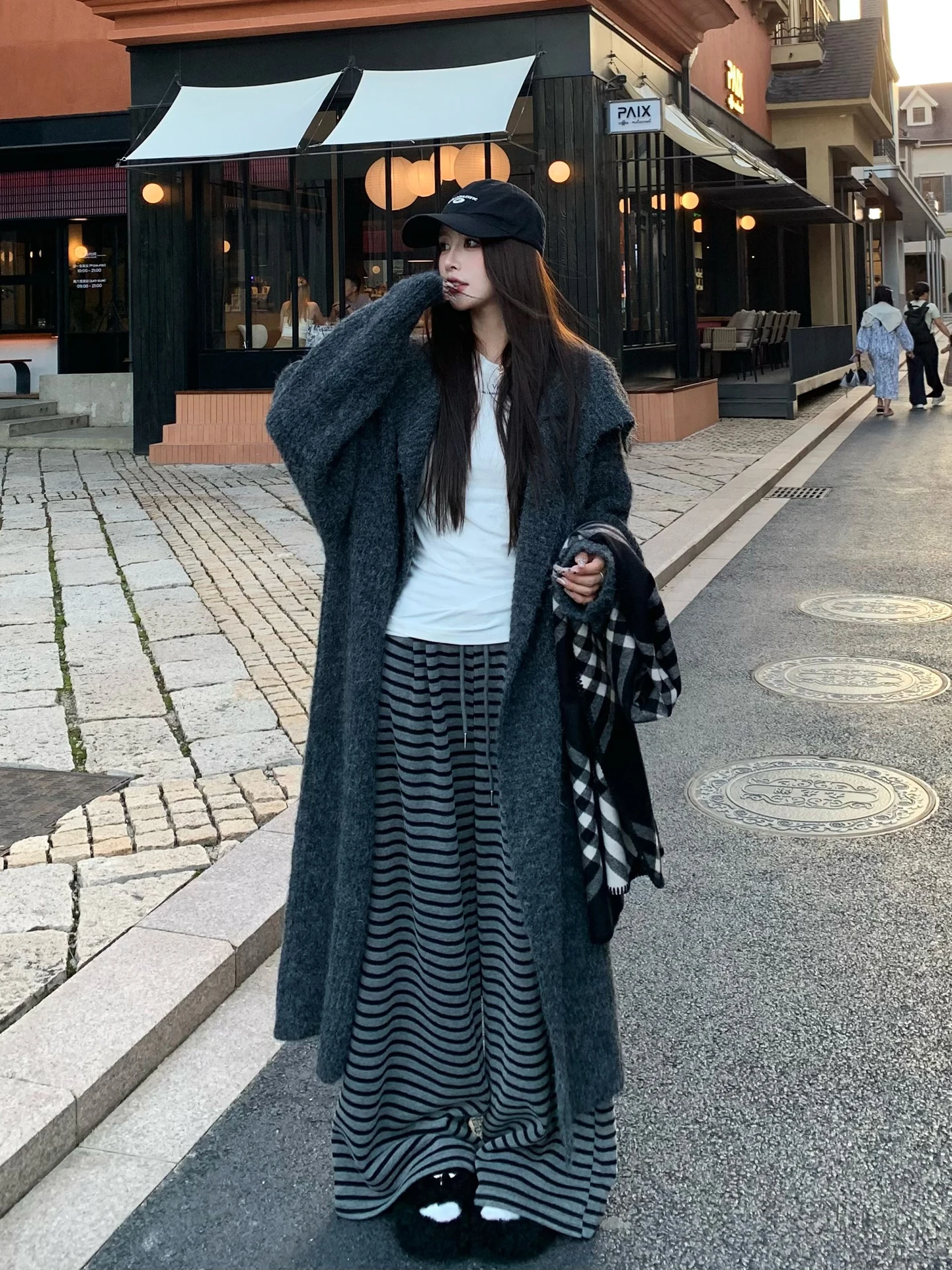 

Вязаный кардиган женский осенне-зимний, новая коллекция, средней длины, верхняя одежда, свитер, пальто, в корейском стиле, повседневный, свободный крой