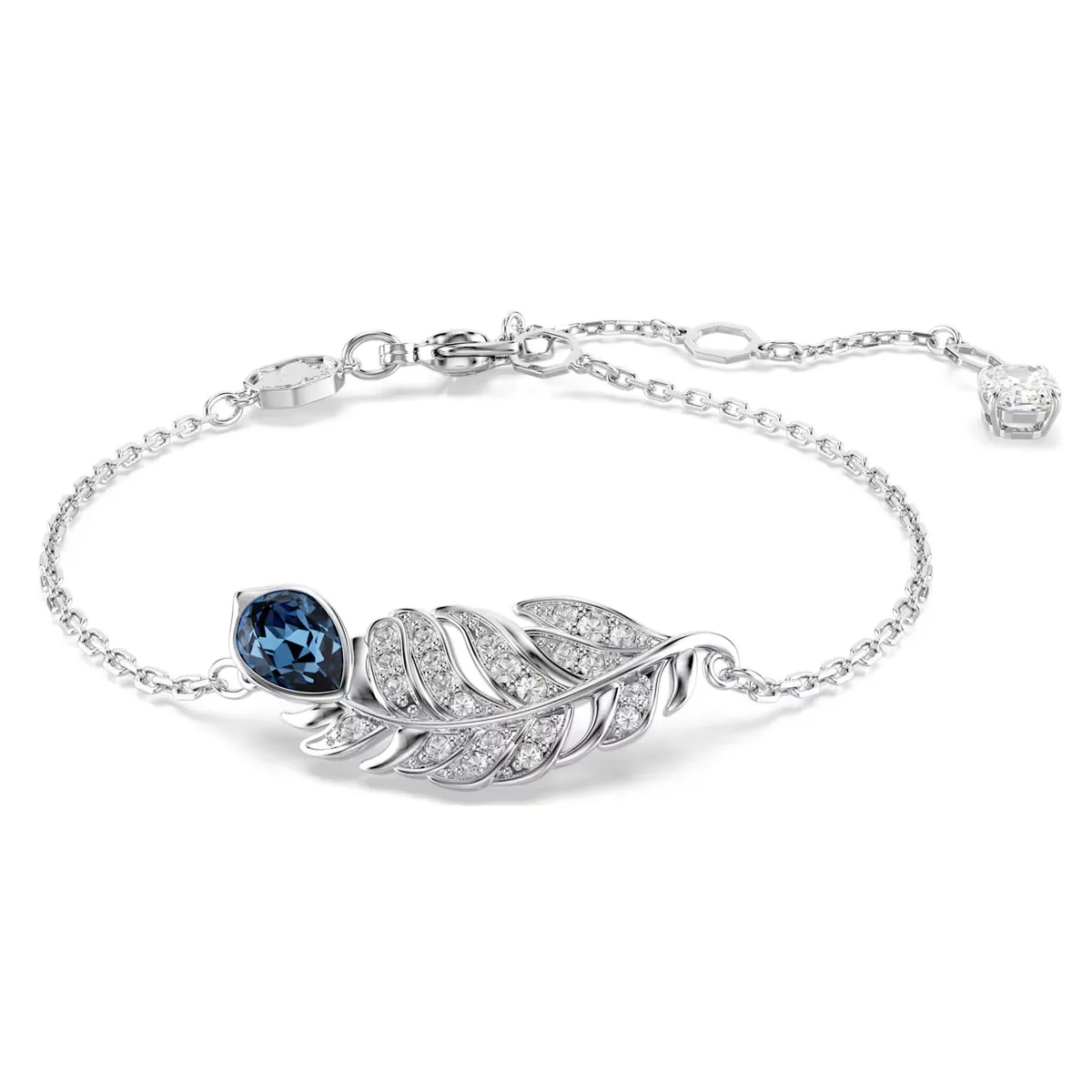 Women's 2026 Anniversary Blue Feather Geometric Crystal Set