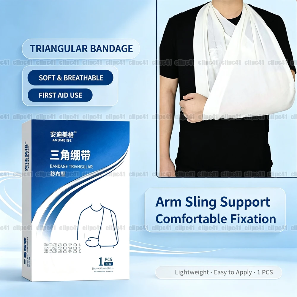 1Pc First Aid Fracture Fixation Bandage for Adults Kids – Medical Triangular Bandage Gauze Hand Wound Wrap