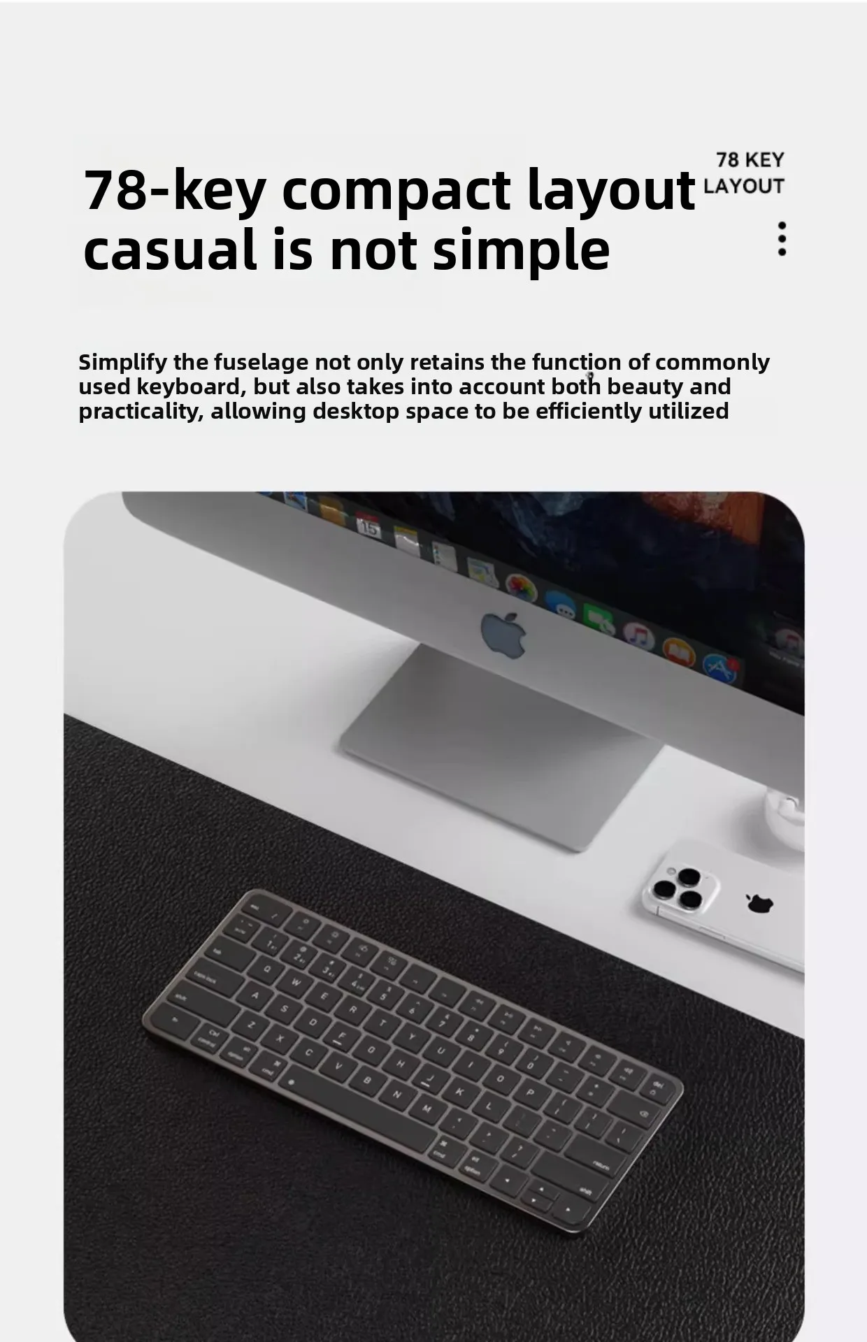 Wireless Slim Magic Control Bluetooth Keyboard and Mouse Combo is suitable for Xiaomi tablet, mobile phone, computer, iPad - Image 5