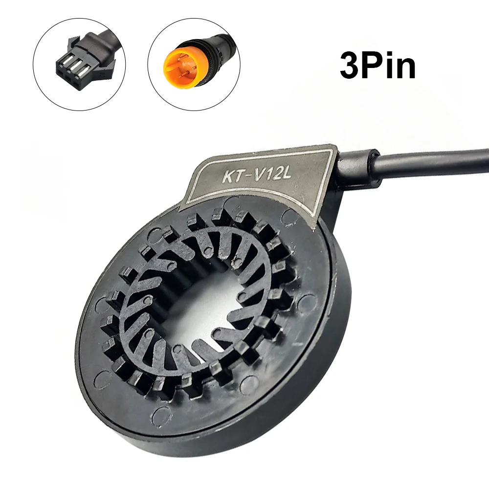 12V-72V KT-V12L Electric Bicycle Left Position PAS Sensor Dual Hall Integrated Assistance 12 Magnetic Points,SM/Waterproof Plug