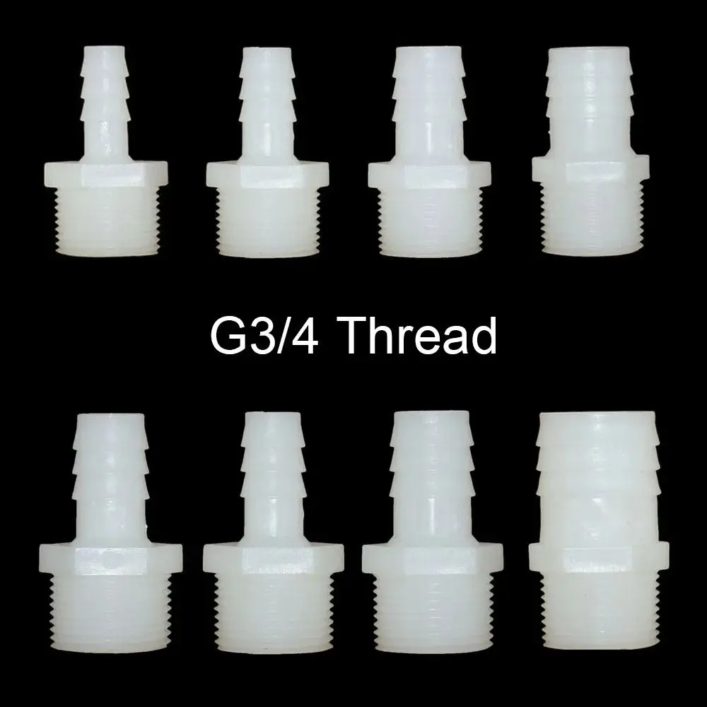 1/10Pcs 3/4 Inch Thread To Barb 10/12/14/16/18/20/25mm Plastic Hose Connector Fittings Drip Irrigation System Pipe Coupler