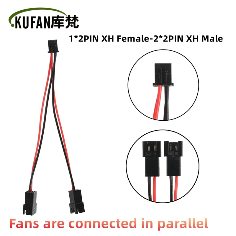 

1/5Pcs Cooling Fan with Two Parallel Cables, Fan Parallel Cables, Connecting Cables, 1 to 2 Branch Lines XH2.54 Connectors